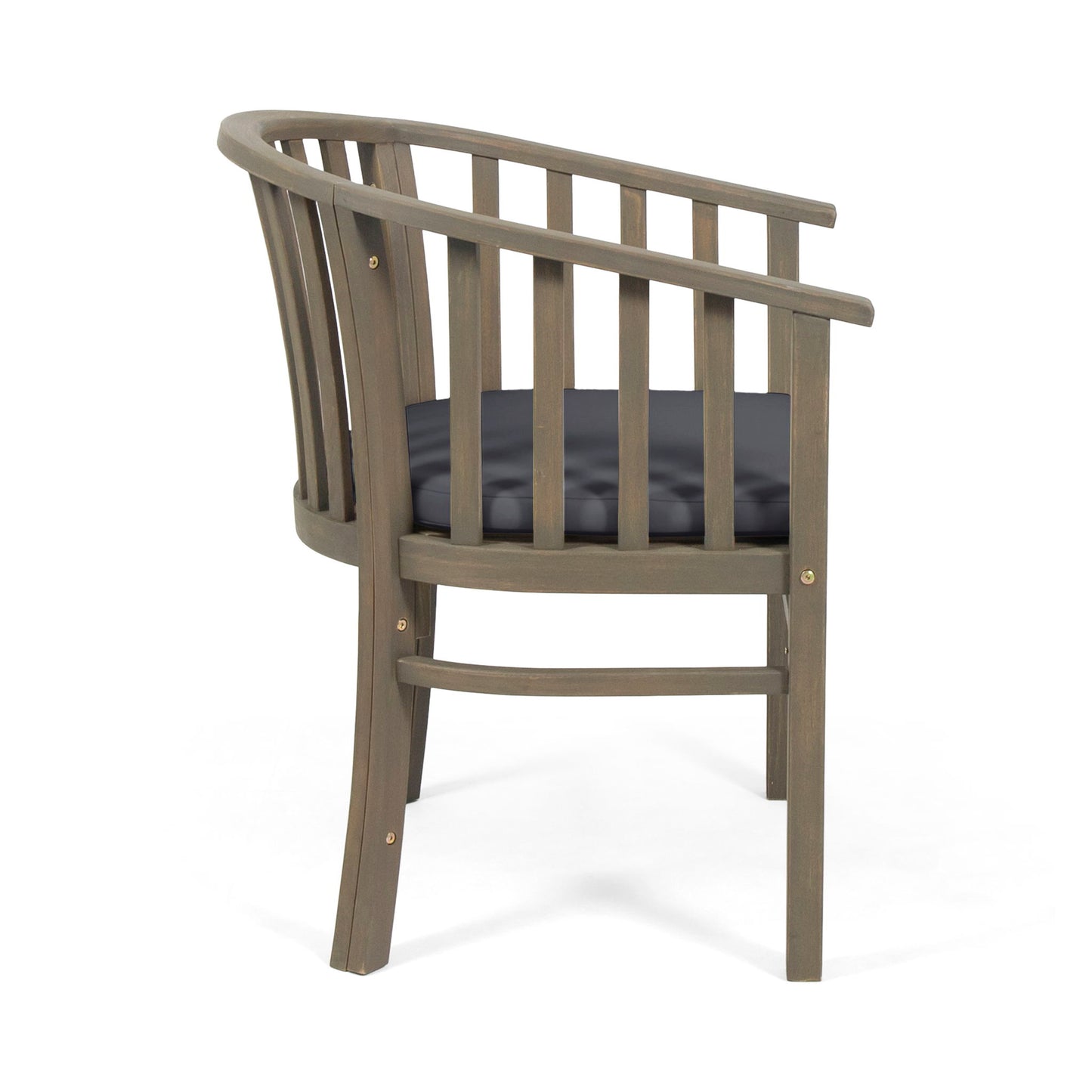 Outdoor Wooden Dining Chairs With Cushions (Set of 2)