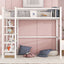 Loft Bed With 4 Tier Shelves And Storage