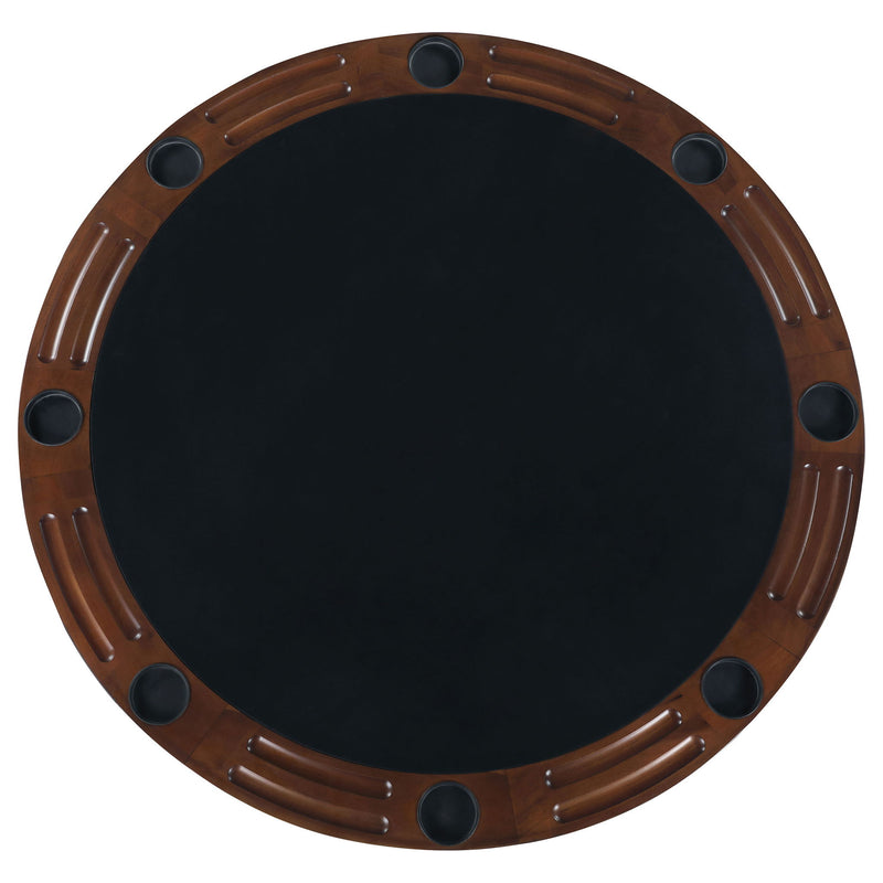 Calloway - Round Game Table With Pedestal Base - Dark Brown