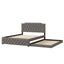 Upholstered Platform Bed With Trundle And 2 Sets Of USB Ports On Each Side, Fabric