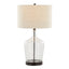 Botella - Contemporary Table Lamp Built In USB Port (Set of 2) - Clear / Oil Bronze / Natural