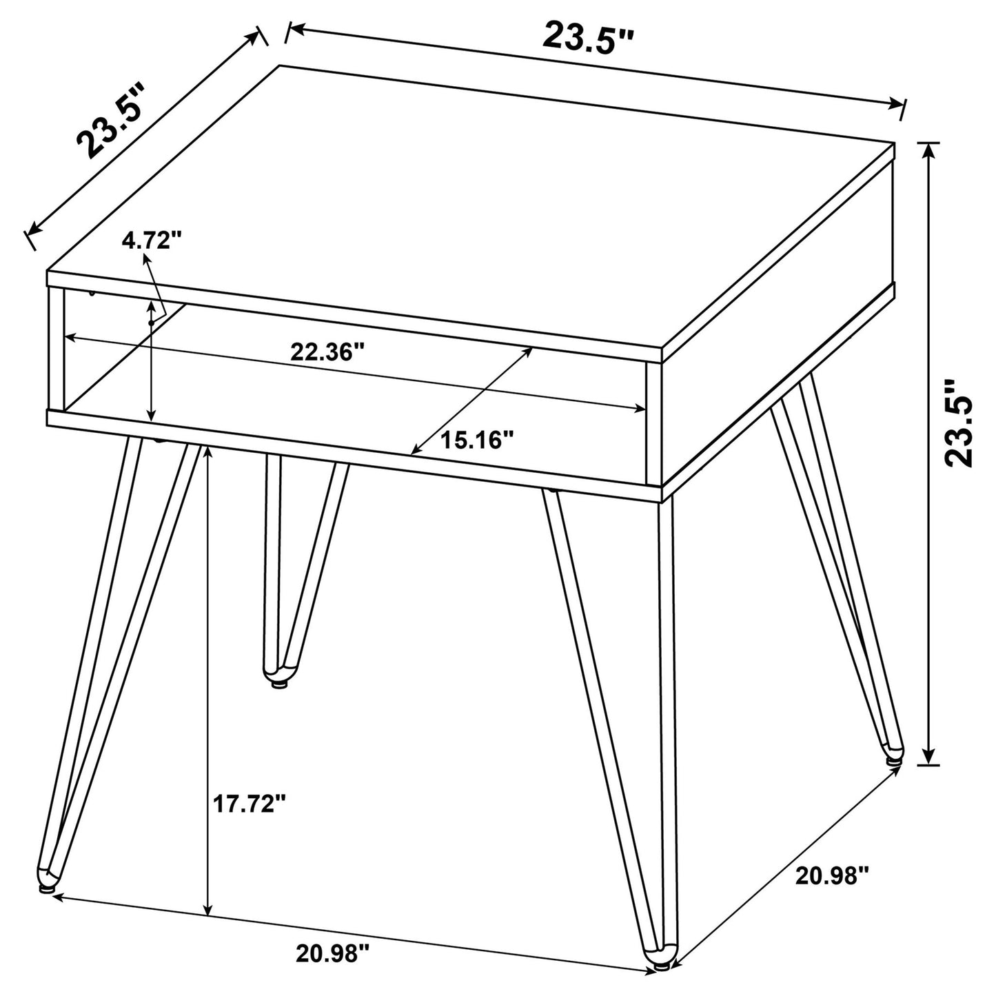 2 Piece Lift Top Coffee And End Table Set With Hairpin Legs - Golden Oak