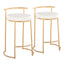 Fuji - Round Contemporary Fixed Height Counter Stool (Set of 2)