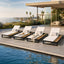 Chaise Lounge Set, 5 Position Adjustable, Flat Side Surface Storage