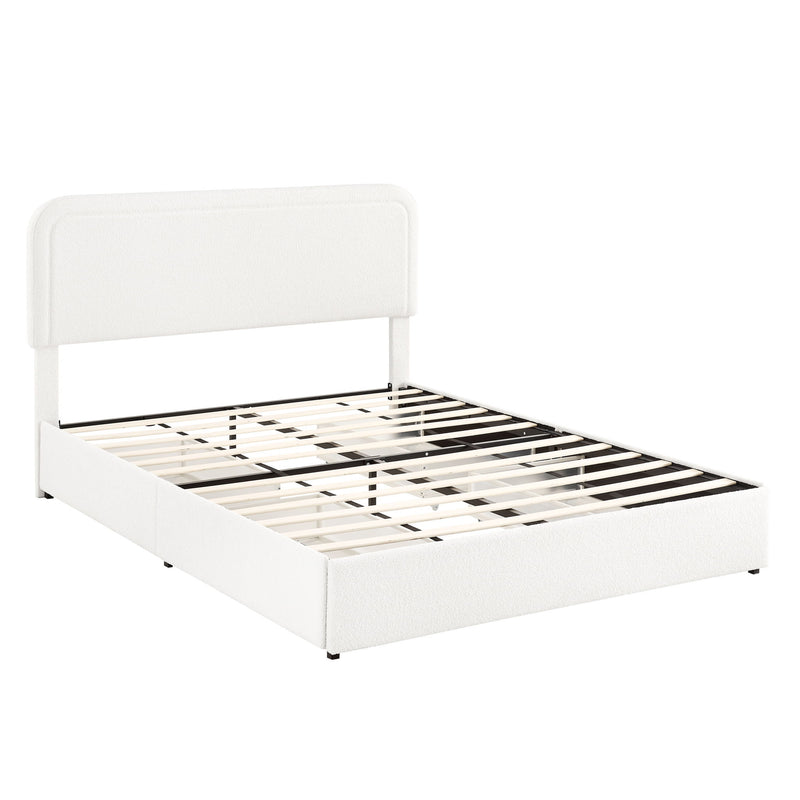 Liv - Cama plataforma tapizada con cajones patentada