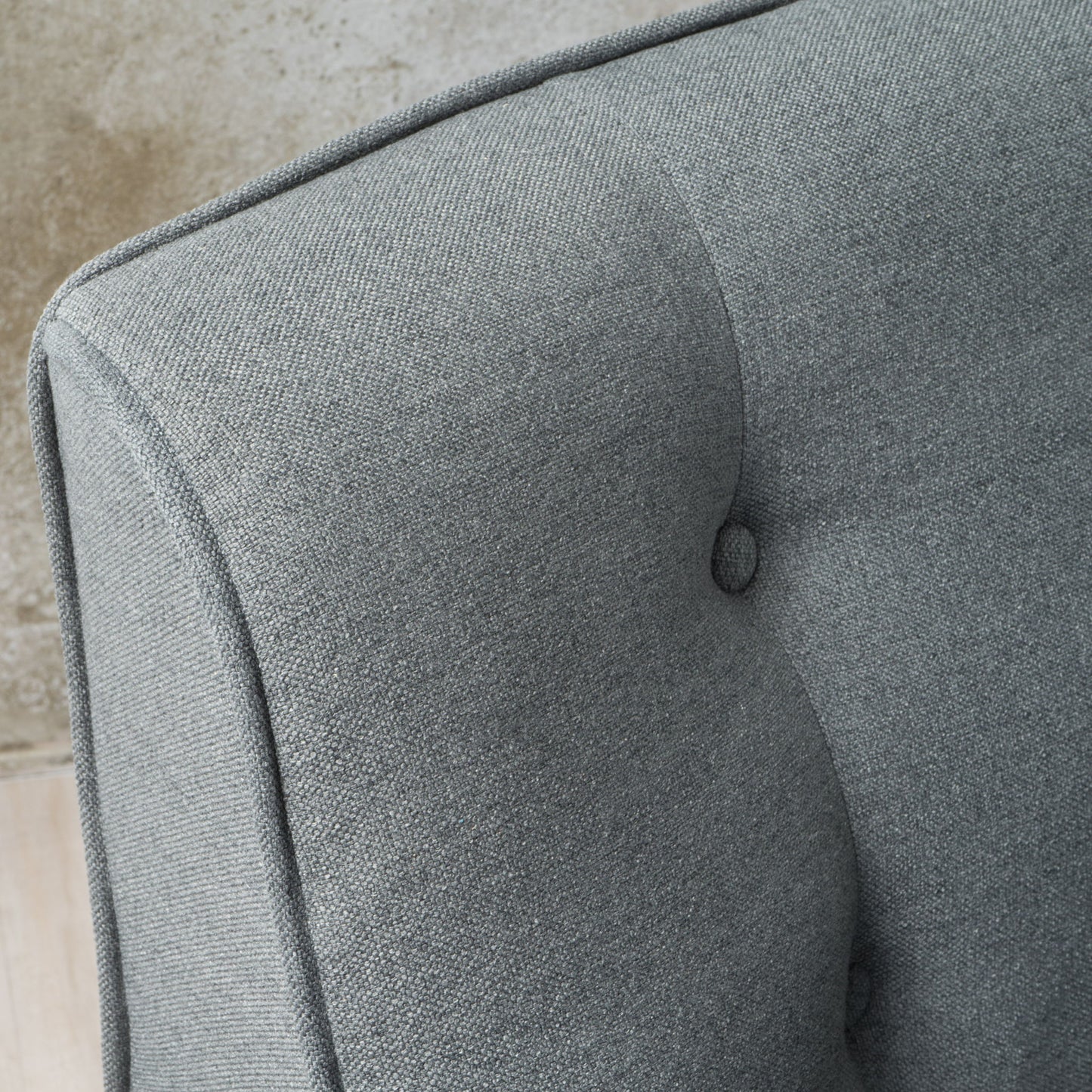 Modern Arm Chair With Tufted Back And Wooden Legs