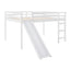 Full Loft Bed With Slide, Multifunctional Design - White