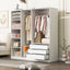 Doorless Storage Wardrobe For Dedroom With Shelves And 3 Drawers