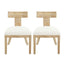 Contemporary Fabric Upholstered Side Dining Chairs Set With Curved Back