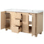 Double Sink Bathroom Vanity With Sinks, Soft Close Doors & 3 Drawers - Wood