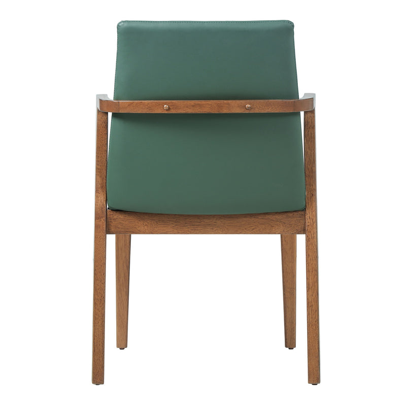 Sillas de comedor (juego de 2) - Verde / Nogal