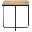 Travertine Accent Table Geometric Design - Brown