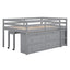 Loft Bed With Retractable Writing Desk And 4 Drawers, With Lateral Portable Desk And Shelves