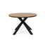 5 Piece Outdoor Dining Set With Round Table And 4 Wrapped Chairs - Black / Brown / Teak