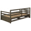 Twin Long 2 Drawer Daybed With Extendable Trundle, Storage Drawers, Fits Standard Mattress - Gray