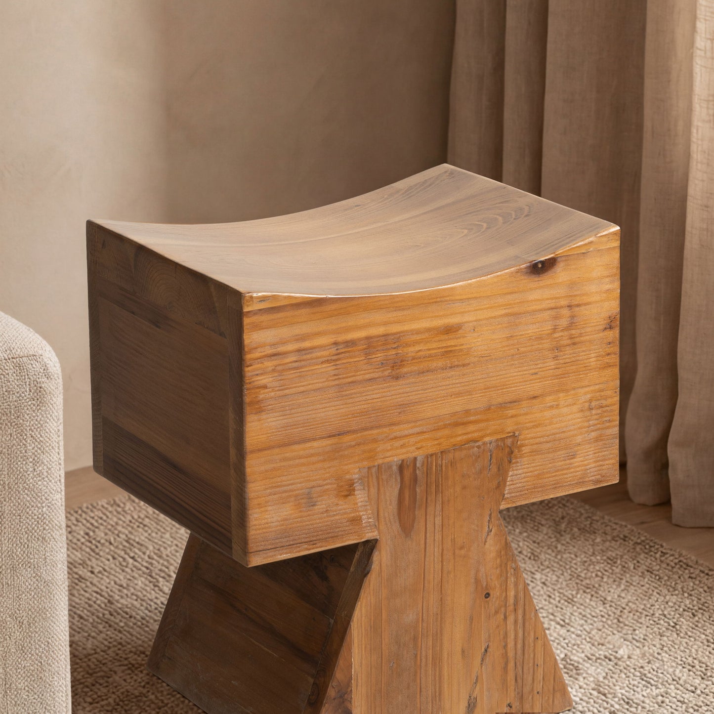 Nico - Stool Ottoman - Brown