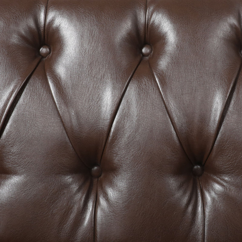 Sophisticated Loveseat With Diamond Stitched Detailing - Dark Brown