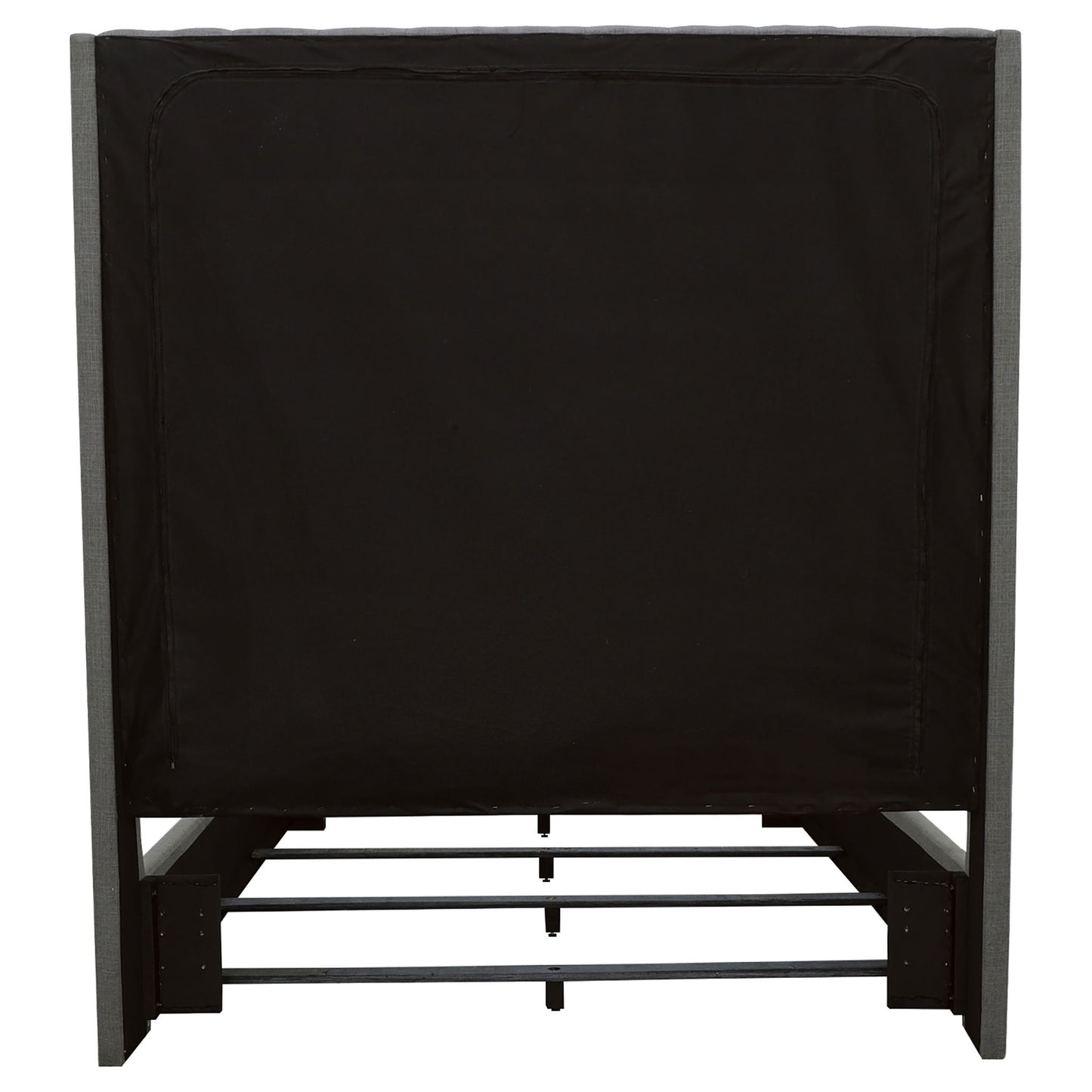 California King Upholstered Panel Bed With Tufted Headboard - Gray