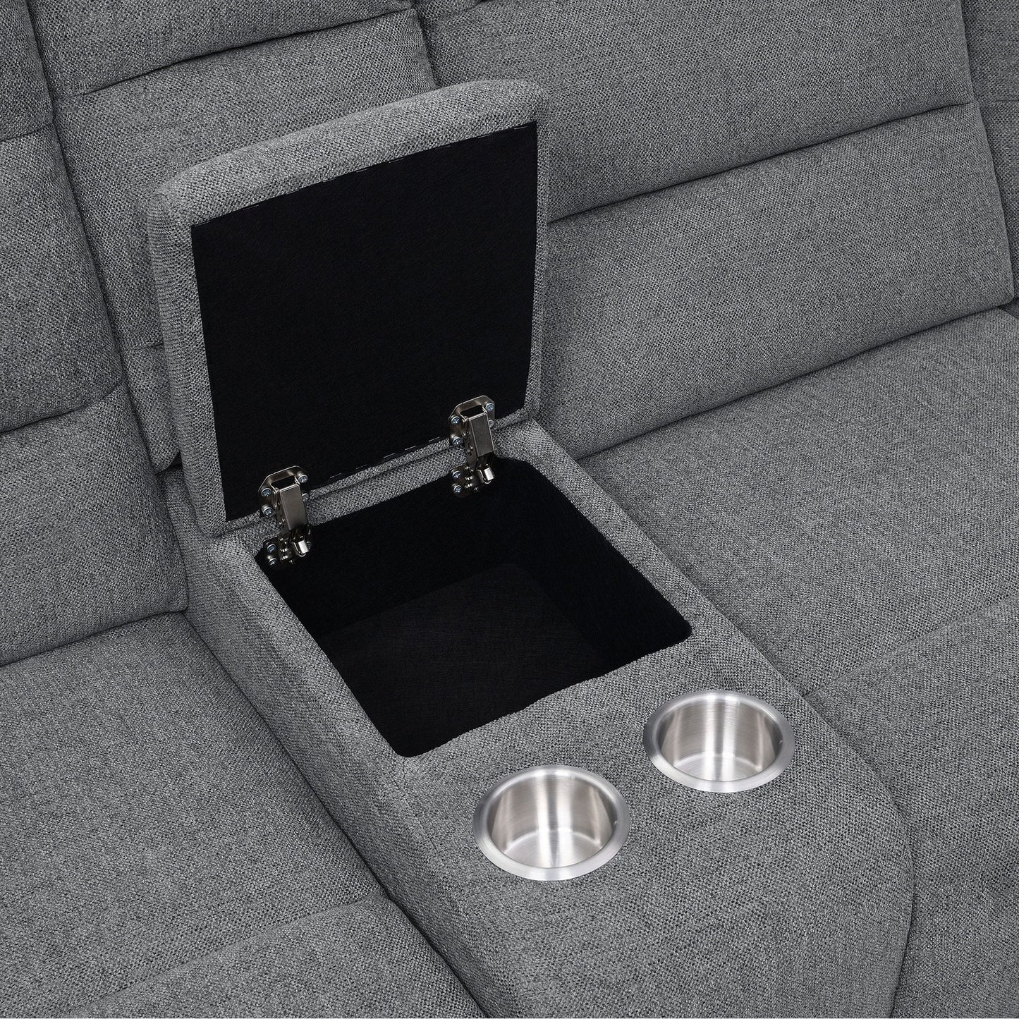 Aaron - 3 Piece Upholstered Sectional - Smoke