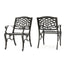 Luminea - Outdoor Aluminum Dining Chair With Scroll Design, Lattice Pattern And Cabriole Legs - Bronze