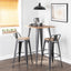 Oregon - Industrial Low Back Barstool (Set of 2) - Black