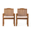 Della - Wood Armchair (Set of 2) Outdoor Dining Chairs - Cream
