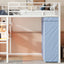 Loft Bed With Desk, Shelves, Power Outlet, LED Light And Wardrobe