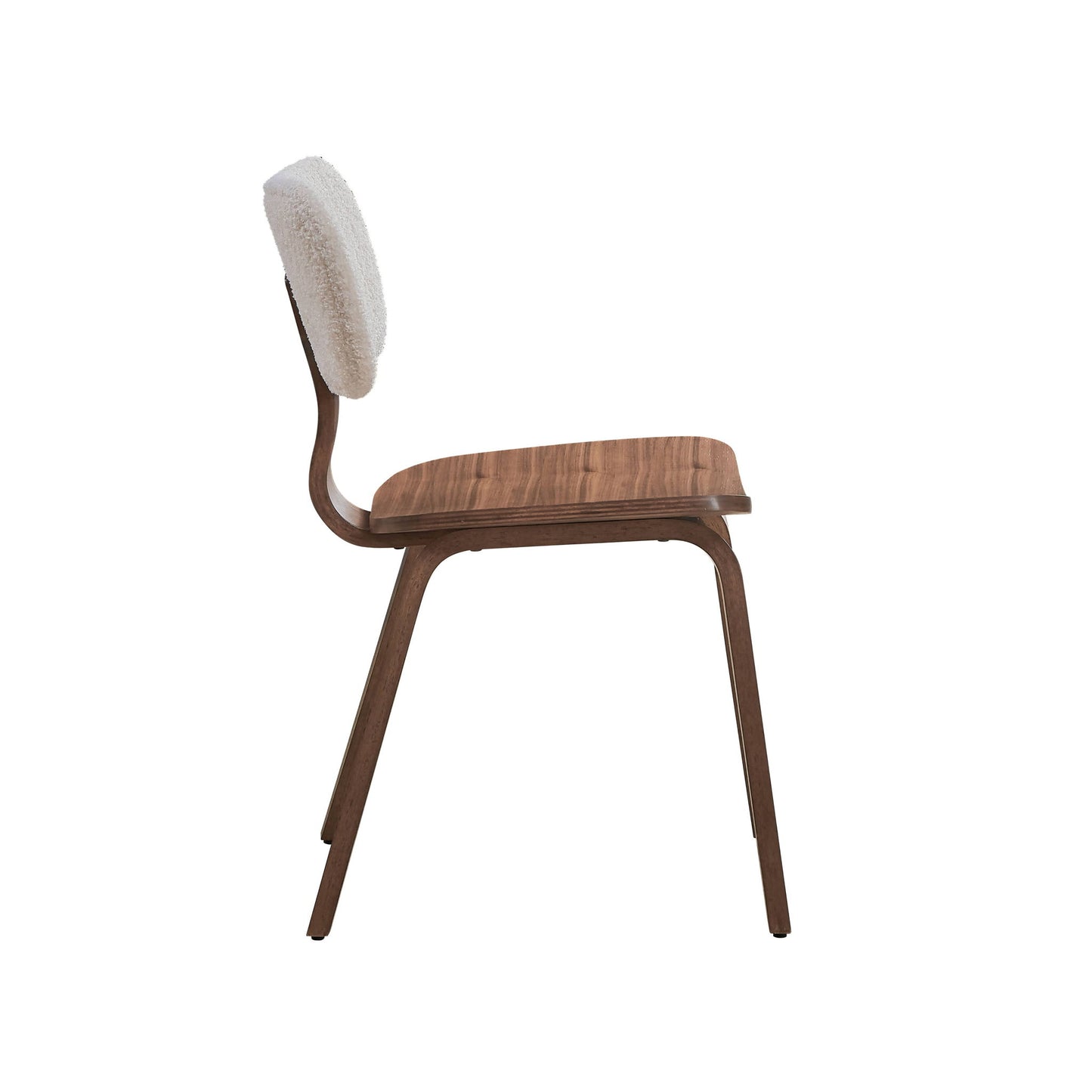 Casson - Boucle 7 Walnut Side Chair (Set of 2) - White / Walnut