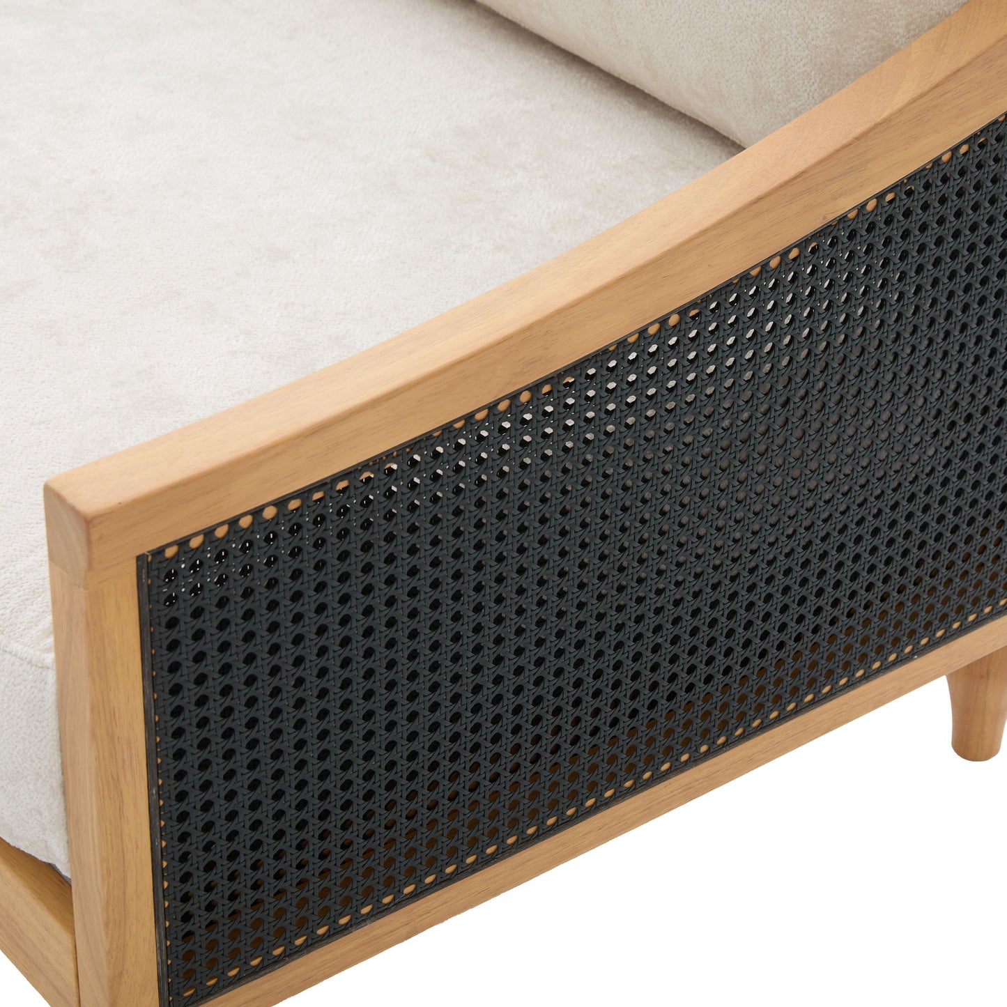 3 Seater Sofa With Rattan Armrests