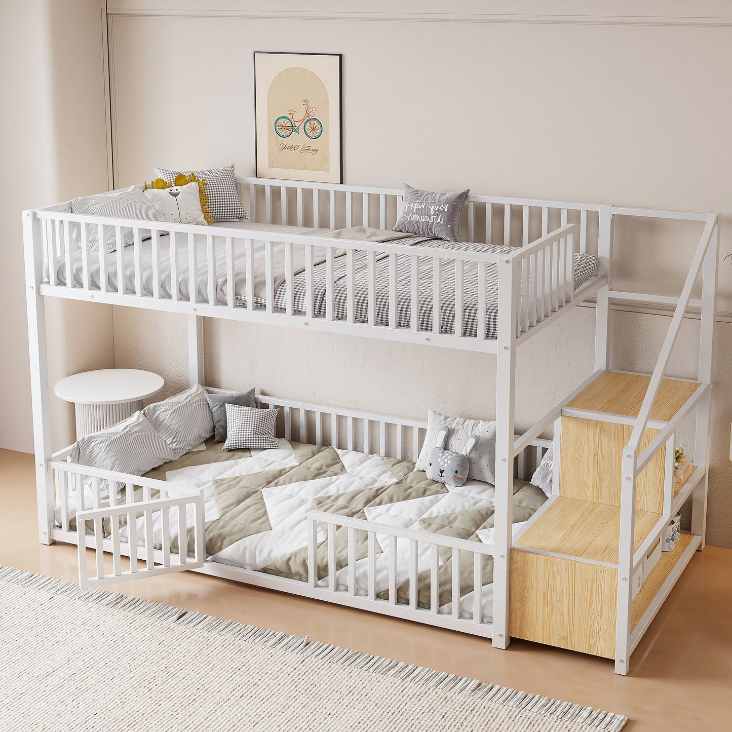 Bunk Bed With Storage Ladder, Compact Design