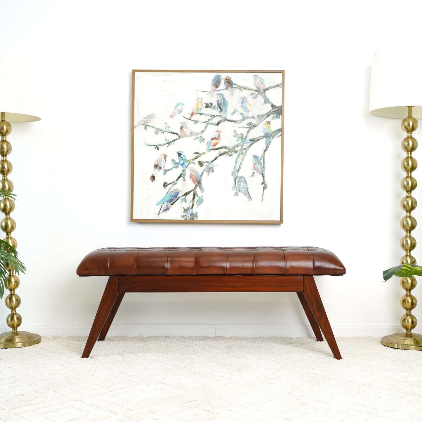 Maja - Bench - Cognac / Dark Brown