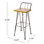 Dione Outdoor Industrial Acacia Wood Bar Set With Metal Frame And Slat Paneling - Brown