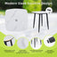 Outdoor Bar Table, Rounded Square Sintered Stone Top With Umbrella Hole, Rust Free Frame, Weatherproof - Ember Black / White