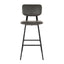 Foundry - Contemporary Barstool Zig Zag Stitching (Set of 2) - Black / Gray