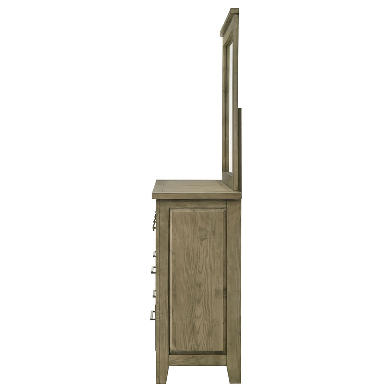 Pelton - 6 Drawer Dresser With Mirror - Oak