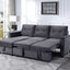 Hudson - Reversible Sleeper Sectional Sofa With Storage Chaise - Dark Gray