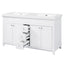 Bathroom Vanity With Double Sinks, 3 Drawers & 4 Doors - White