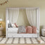 Upholstery Canopy Platform Bed With Trundle And Three Storage Drawers