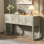 Geometric Carved Console Table With 3 Soft Close Drawers
