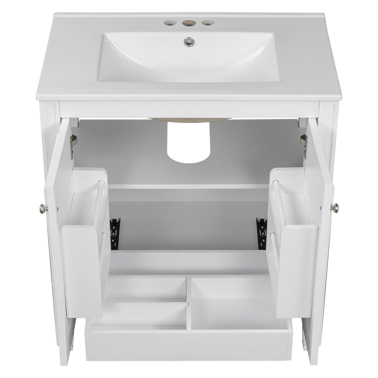 Double Sink Bathroom Vanity Set With Wall Mount Mirror Cabinet