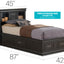 Traditional Style Bookcase Storage Bed