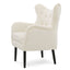 Style Velvet Arm Chair With Wingback And Flared Arms - Ivory