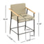 Counter Stool Set With Espresso Metal Frame - Khaki