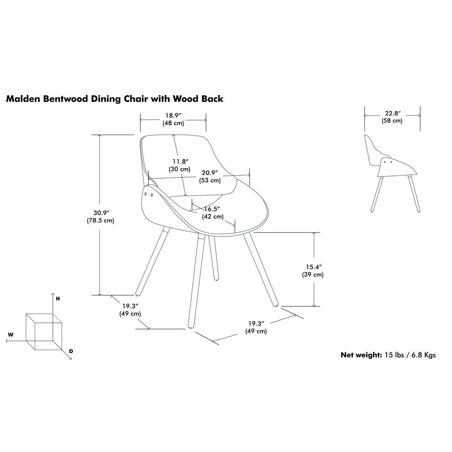 Malden - Bentwood Upholstered Dining Chair With Wood Back