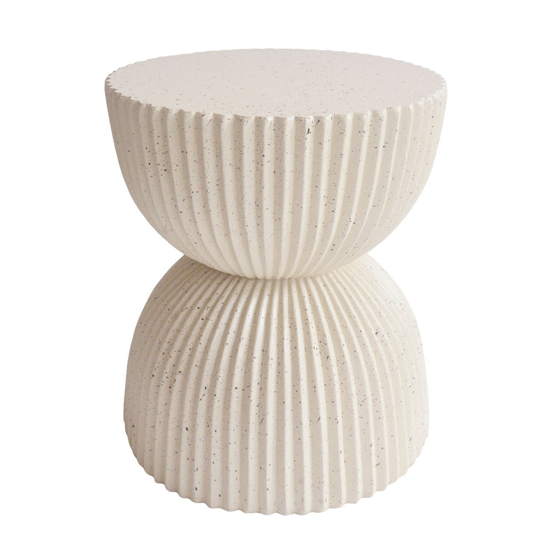 Side Table With Speckled Ribbed Texture