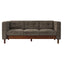 3 Seater Sofa With Square Arms, Tufted Pillow Back For Living Room