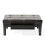 Chatham - Ottoman With Drawer Leather Storage Solution - Dark Coffee