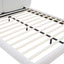 Queen Size Upholstered Platform Bed Frame With Split Headboard - White
