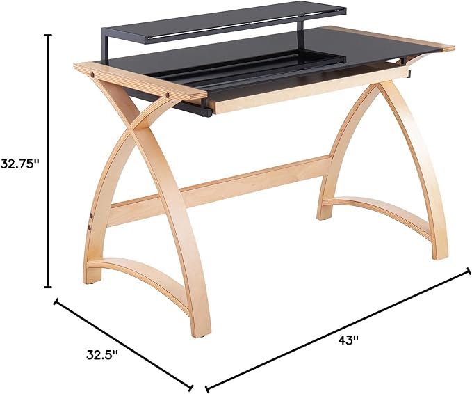 Bentley - Mid-Century Modern Office Desk - Natural / Black