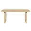 5 Piece Indoor Dining Set With Fluted Table & Chairs - Khaki / Light Oak / Natural
